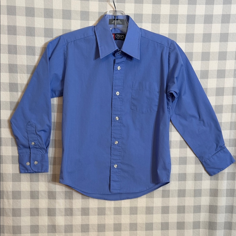Chaps Boy’s Long Sleeve Dress Shirt, Size 8, Chaps Blue